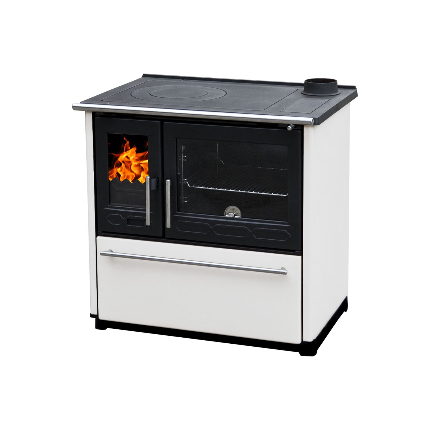 Plamen 850 Wood Burning Cooker - White Metelerkamps